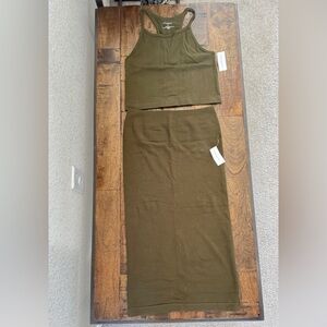 Banana Republic ribbed skirt and tank